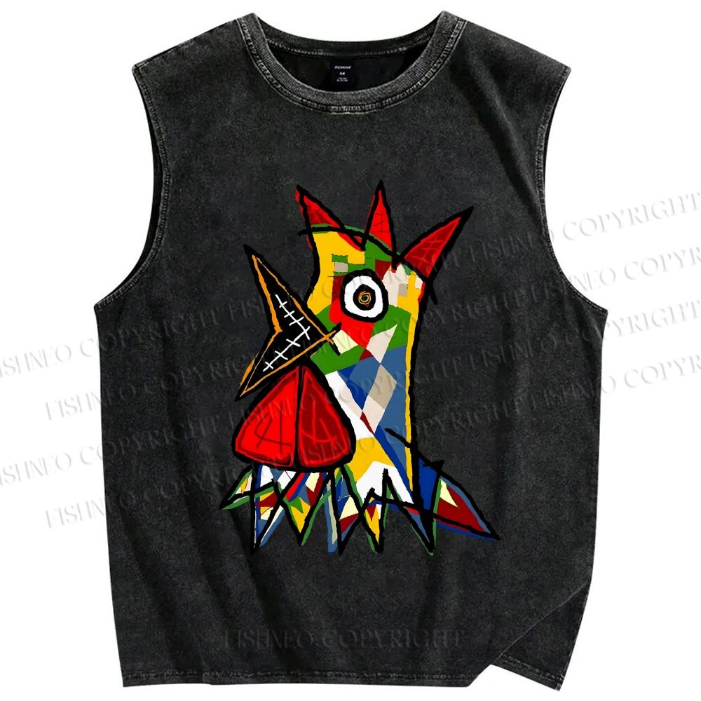 Unisex Cocorico Printed Washed Tank Top