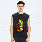 Unisex Cocorico Printed Washed Tank Top