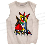 Unisex Cocorico Printed Washed Tank Top