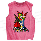 Unisex Cocorico Printed Washed Tank Top