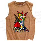 Unisex Cocorico Printed Washed Tank Top