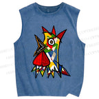 Unisex Cocorico Printed Washed Tank Top