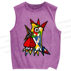 Unisex Cocorico Printed Washed Tank Top