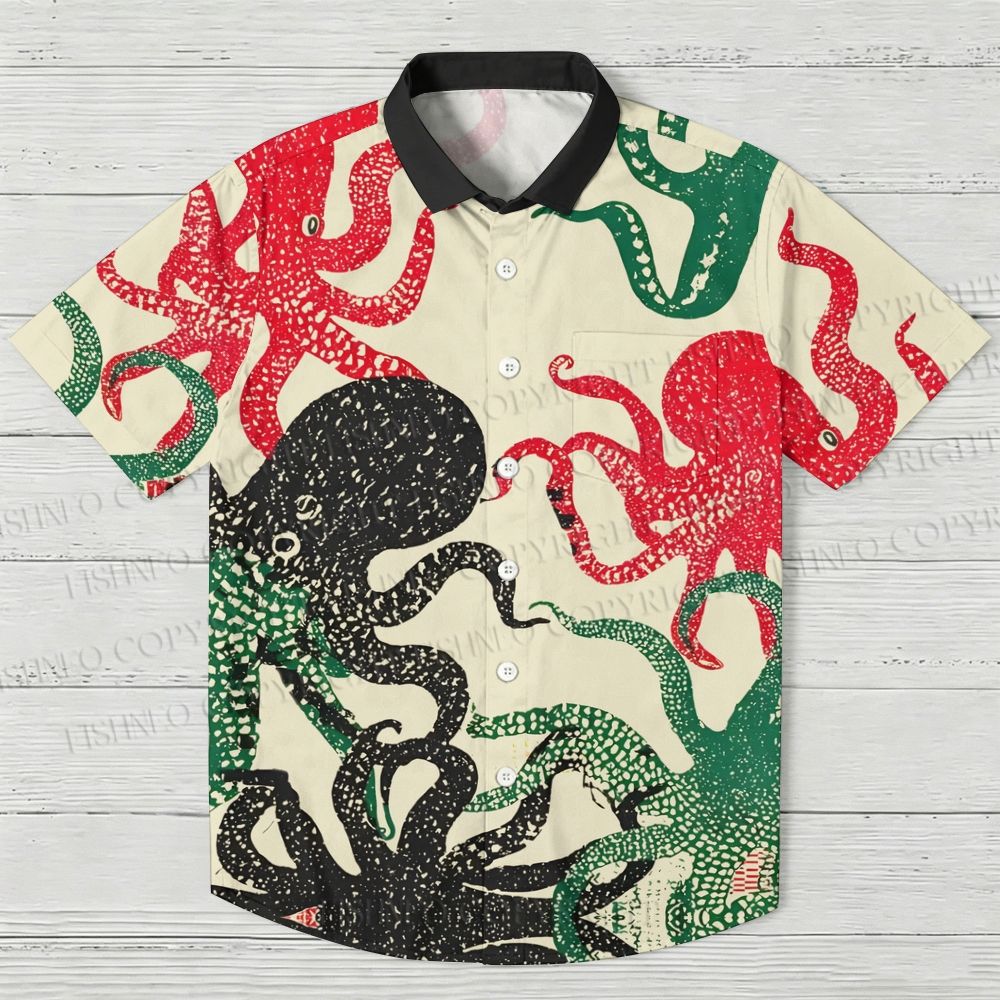 Japanese Vintage Octopus Hawaiian Shirt