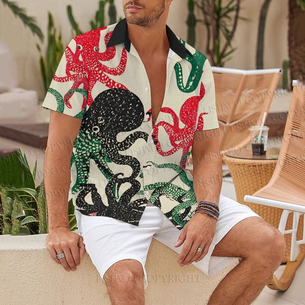 Japanese Vintage Octopus Hawaiian Shirt