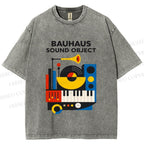 Unisex Bauhaus Sound Object Printed Washed Tee
