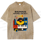 Unisex Bauhaus Sound Object Printed Washed Tee