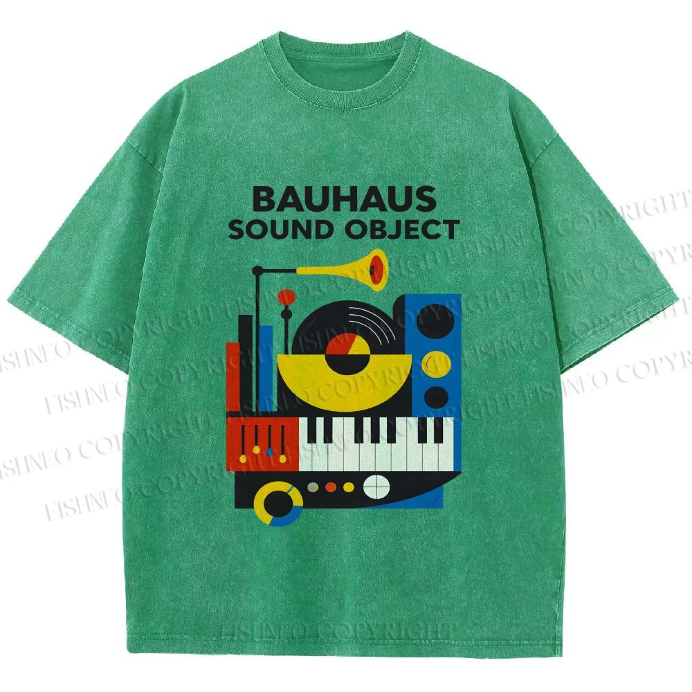 Unisex Bauhaus Sound Object Printed Washed Tee