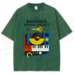Unisex Bauhaus Sound Object Printed Washed Tee