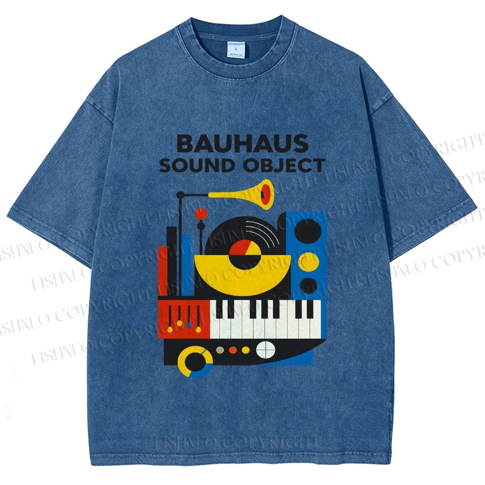 Unisex Bauhaus Sound Object Printed Washed Tee
