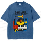 Unisex Bauhaus Sound Object Printed Washed Tee