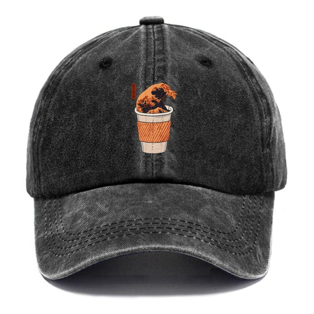 The Great Wave Coffee Washed Cap