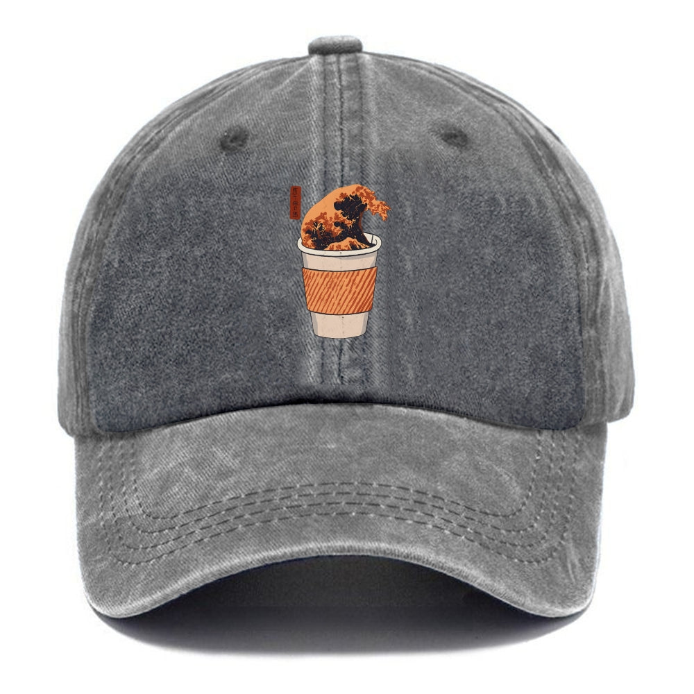 The Great Wave Coffee Washed Cap