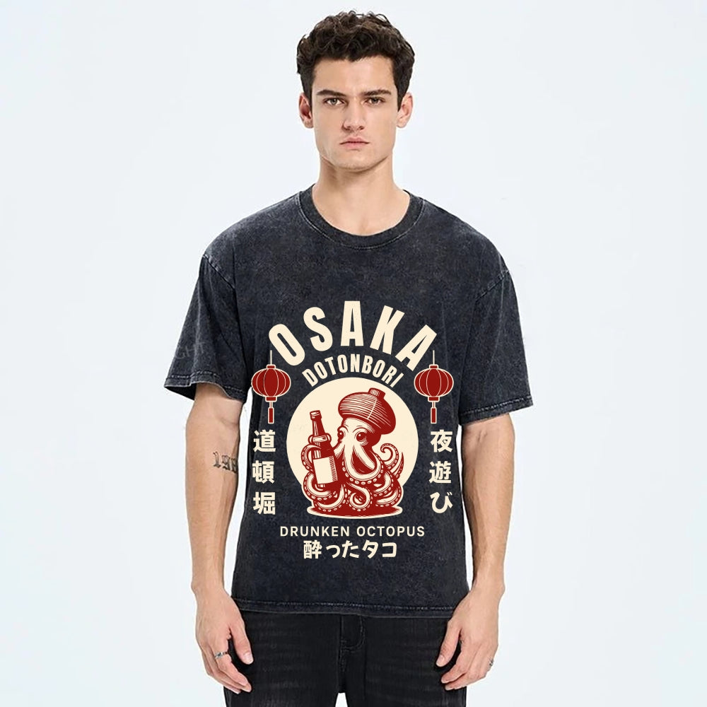 Osaka Drunken Octopus Vintage Washed T-shirt