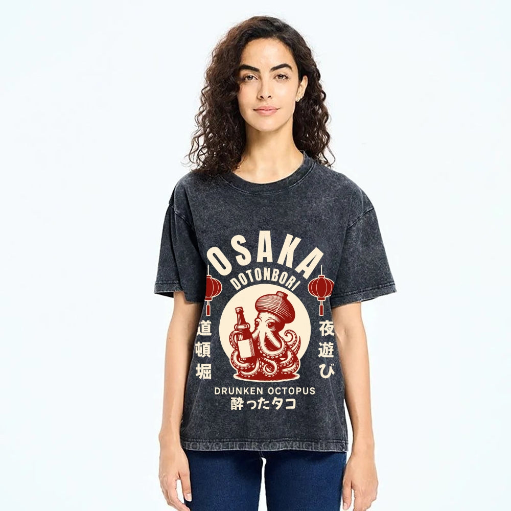 Osaka Drunken Octopus Vintage Washed T-shirt