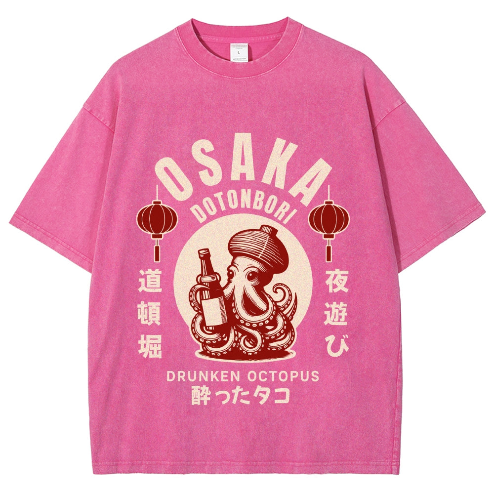 Osaka Drunken Octopus Vintage Washed T-shirt