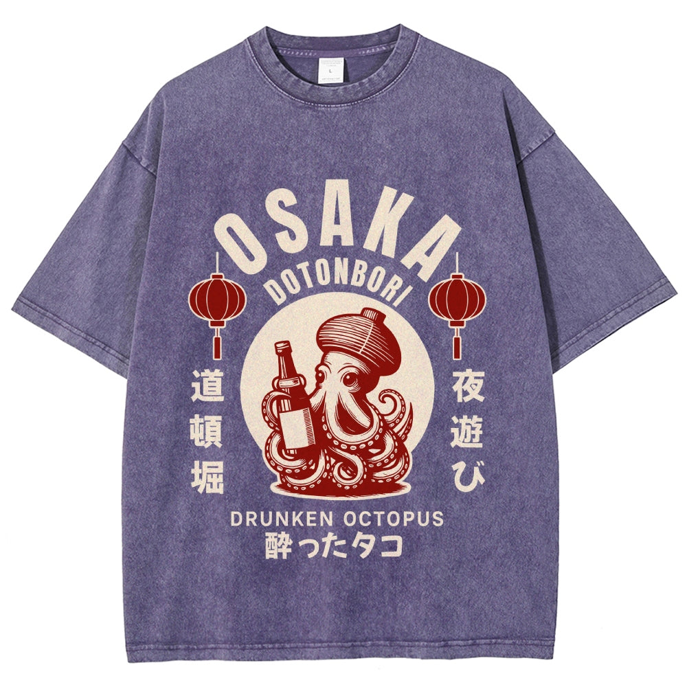 Osaka Drunken Octopus Vintage Washed T-shirt