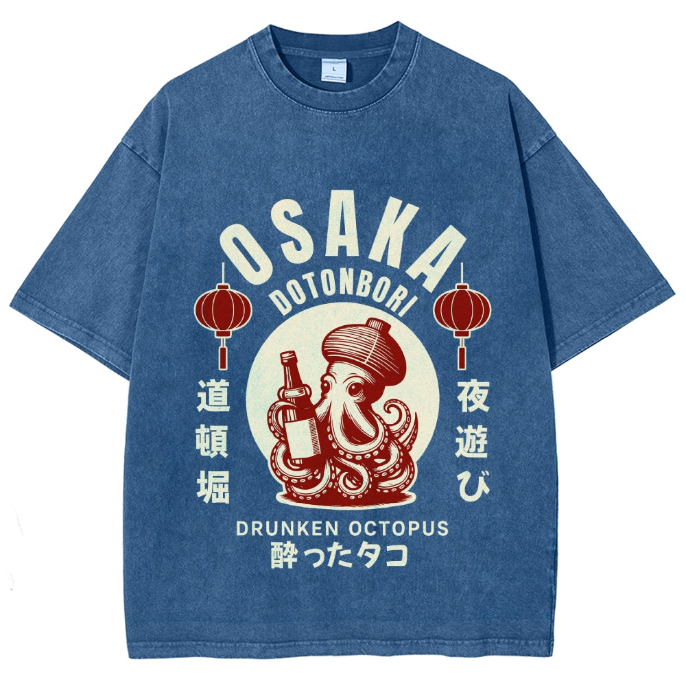 Osaka Drunken Octopus Vintage Washed T-shirt