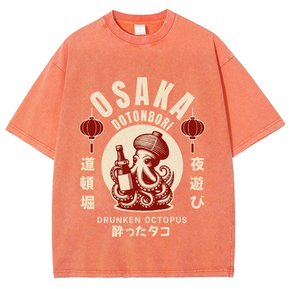 Osaka Drunken Octopus Vintage Washed T-shirt