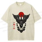 Unisex Japanese Crane Ichigo Ichie Printed Washed Tee