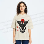 Unisex Japanese Crane Ichigo Ichie Printed Washed Tee