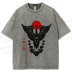 Unisex Japanese Crane Ichigo Ichie Printed Washed Tee