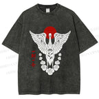 Unisex Japanese Crane Ichigo Ichie Printed Washed Tee