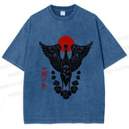 Unisex Japanese Crane Ichigo Ichie Printed Washed Tee