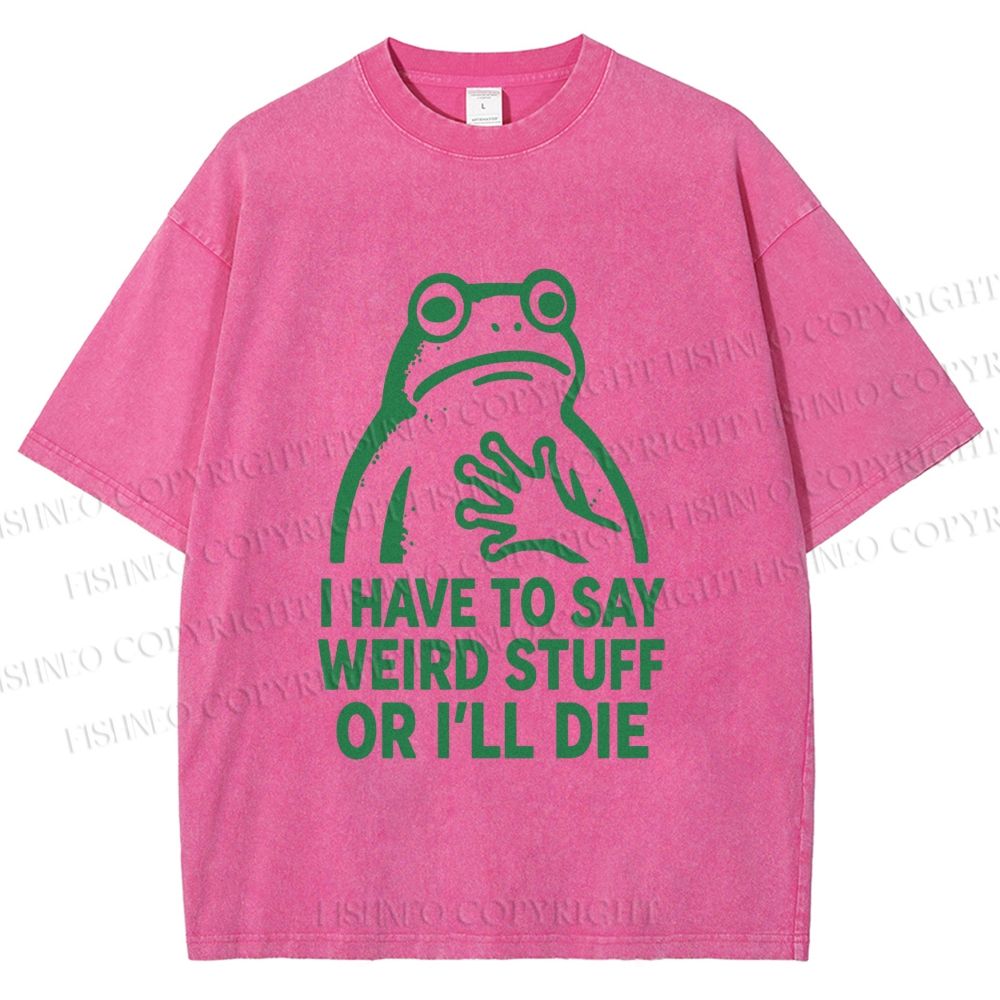 Unisex Weird Frog Funny Meme Printed Washed Tee