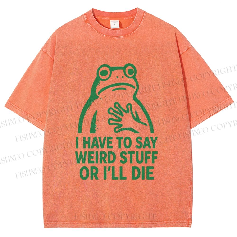 Unisex Weird Frog Funny Meme Printed Washed Tee