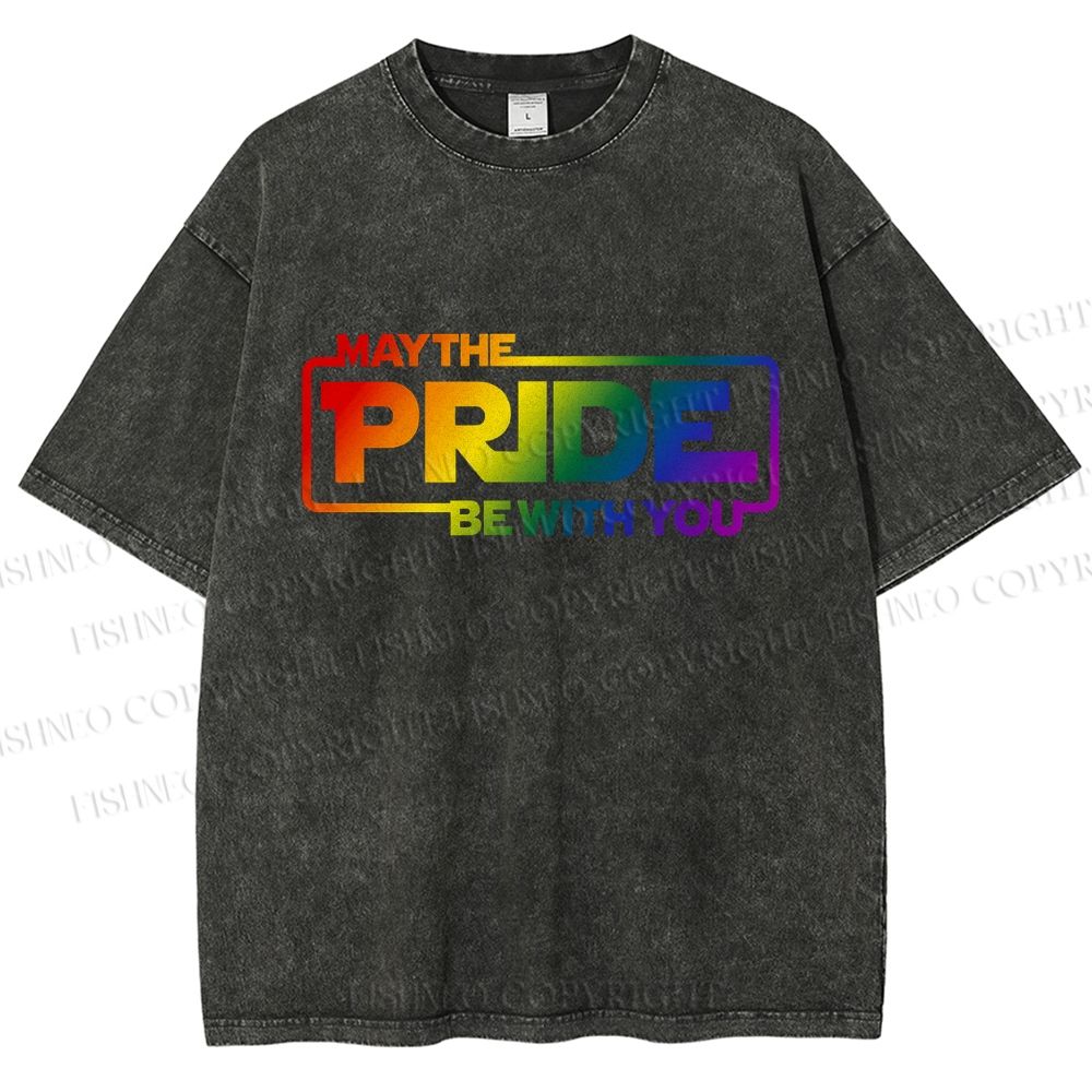 Unisex May The Pride Be With You Printed Washed Tee