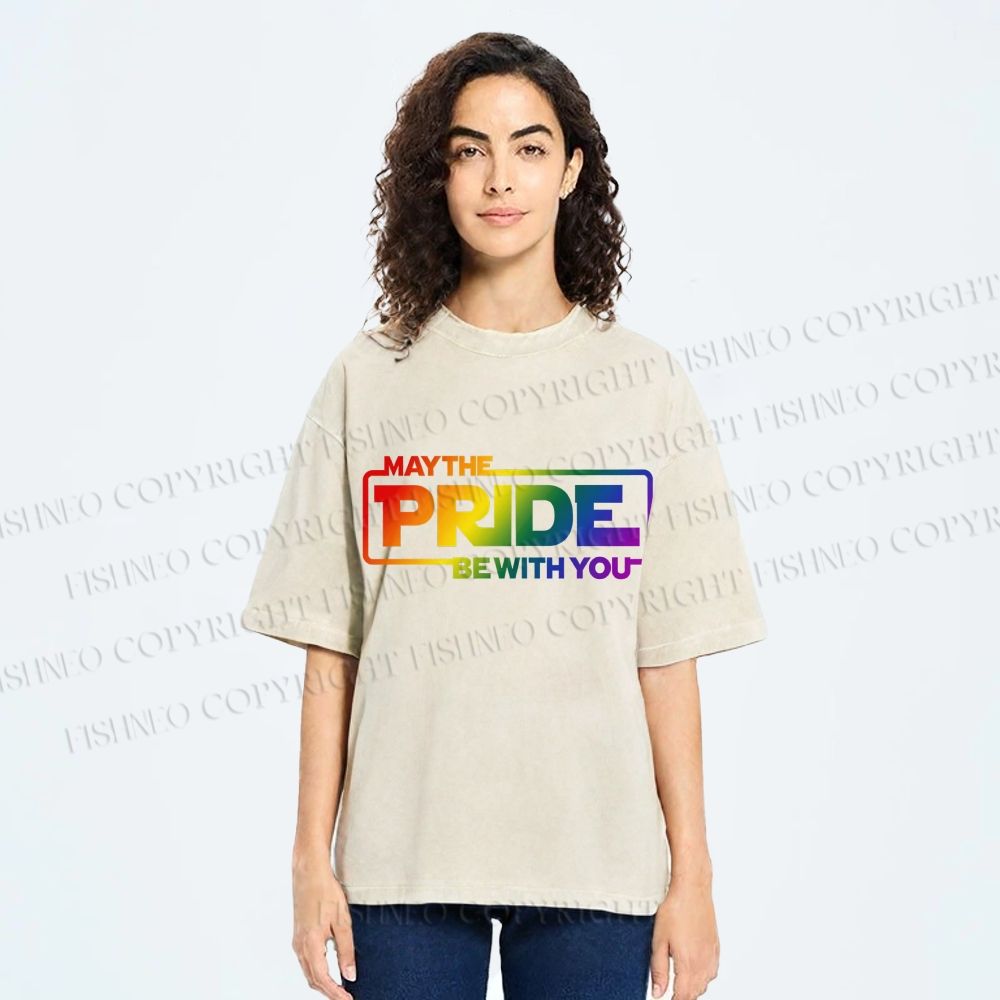 Unisex May The Pride Be With You Printed Washed Tee