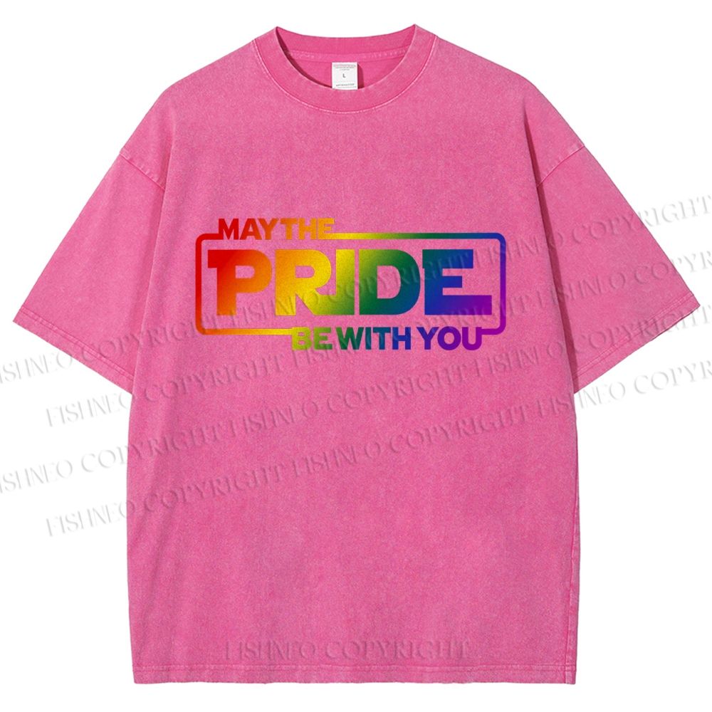 Unisex May The Pride Be With You Printed Washed Tee