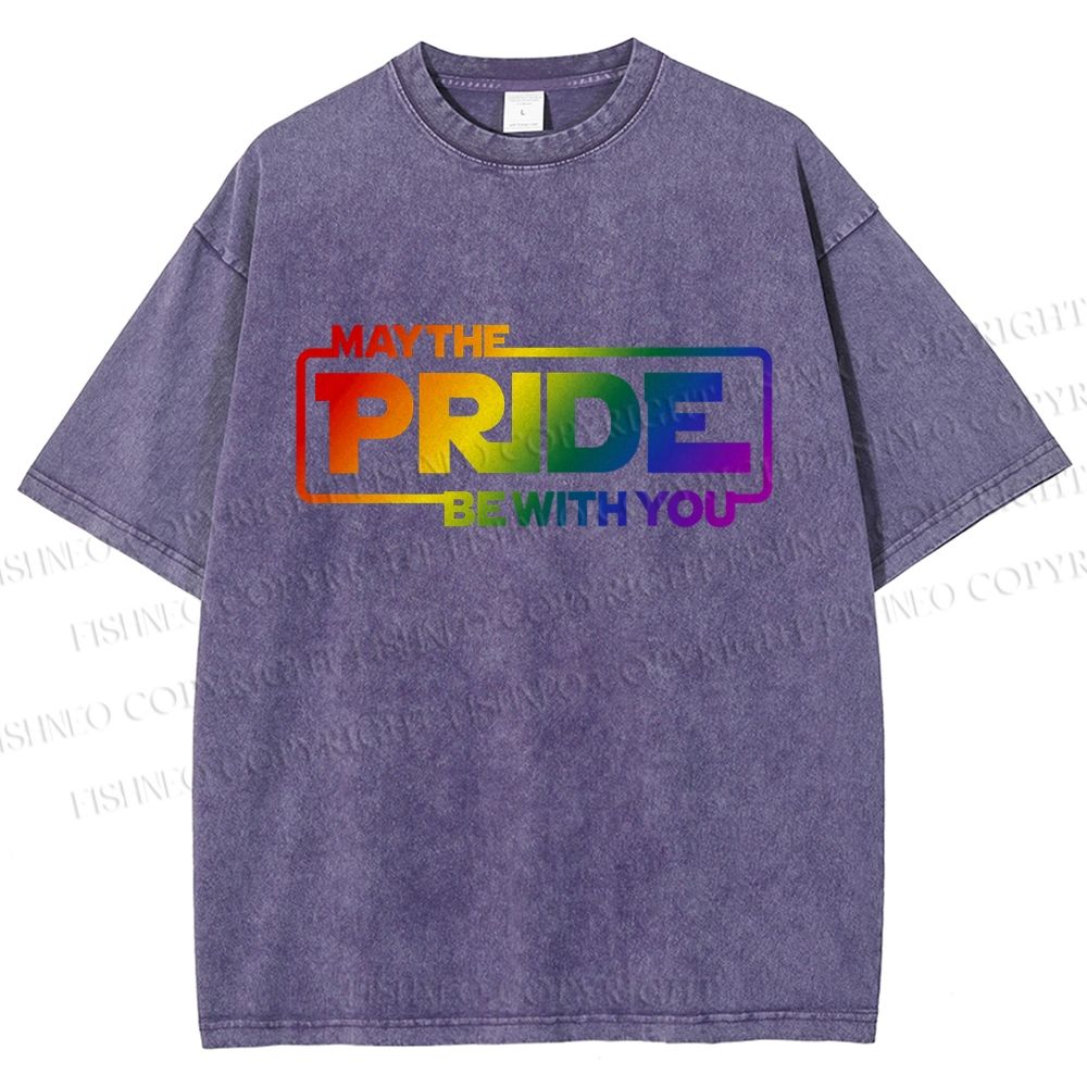 Unisex May The Pride Be With You Printed Washed Tee