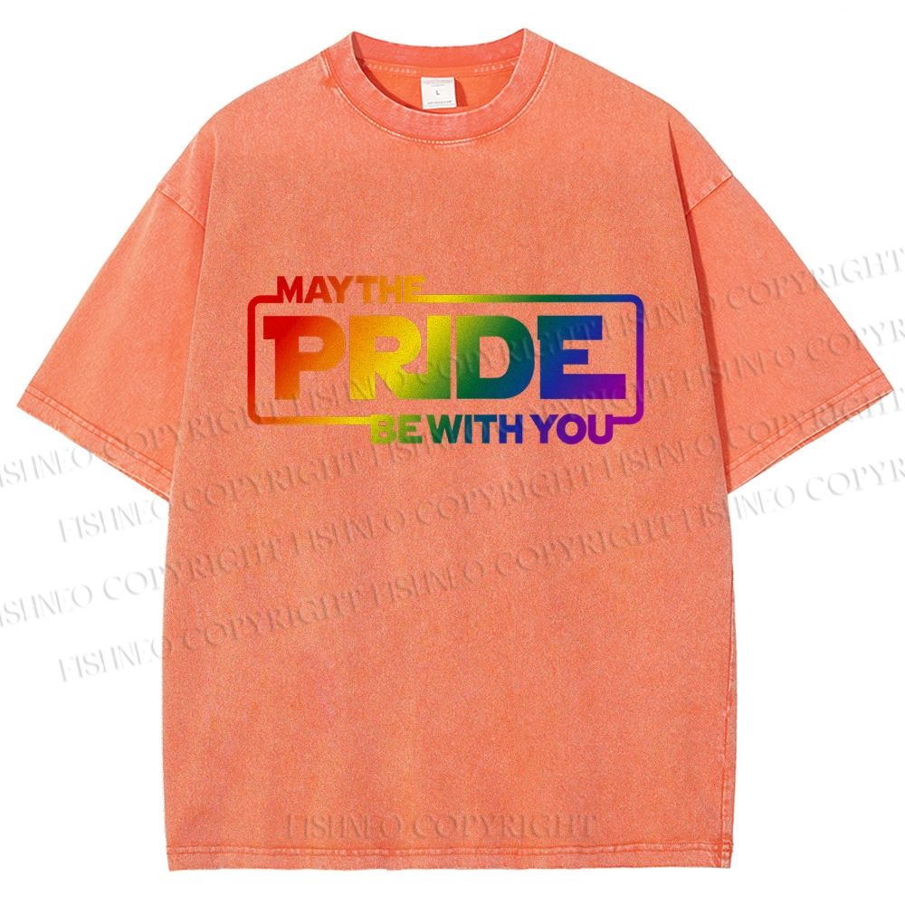 Unisex May The Pride Be With You Printed Washed Tee