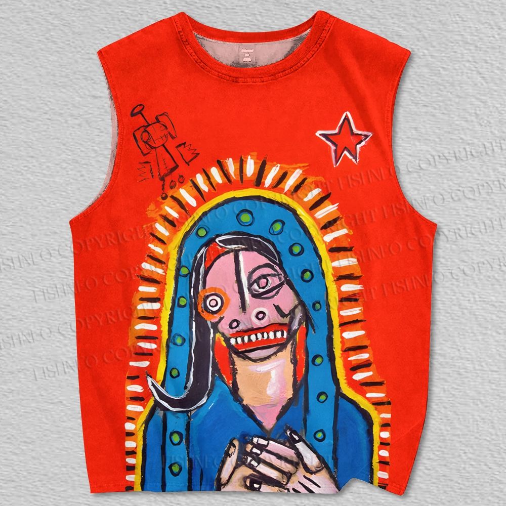 Unisex Praying Woman Printed Tank Top