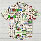 Surrealist Abstract Geometric Printed Hawaiian Shirt