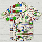 Surrealist Abstract Geometric Printed Hawaiian Shirt