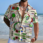 Surrealist Abstract Geometric Printed Hawaiian Shirt