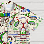 Surrealist Abstract Geometric Printed Hawaiian Shirt