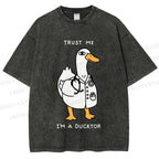Unisex Trust Me I'm A Ducktor Printed Washed Tee