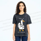 Unisex Trust Me I'm A Ducktor Printed Washed Tee
