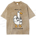 Unisex Trust Me I'm A Ducktor Printed Washed Tee