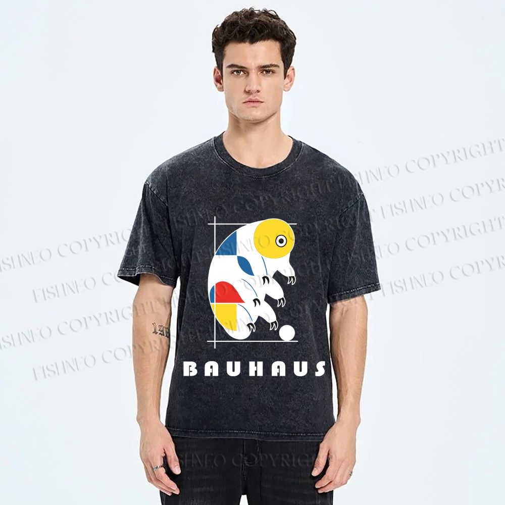 Unisex Bauhaus Tardigrade Printed Washed Tee