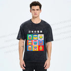 Unisex Japanese Trains Printed Washed Tee