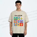 Unisex Japanese Trains Printed Washed Tee