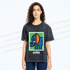 Unisex Cuban Zoo Elephant Printed Washed Tee