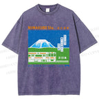 Unisex Numakubo Station Printed Washed Tee