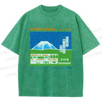 Unisex Numakubo Station Printed Washed Tee