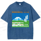 Unisex Numakubo Station Printed Washed Tee